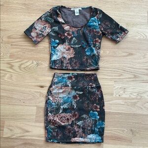 Floral Mini Skirt and Top